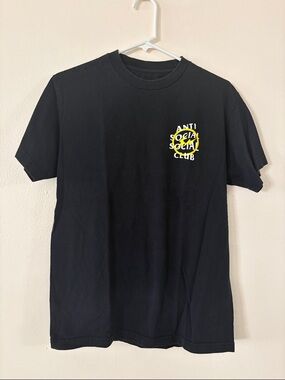 Anti Social Social Club Black Tee with Yellow Logo